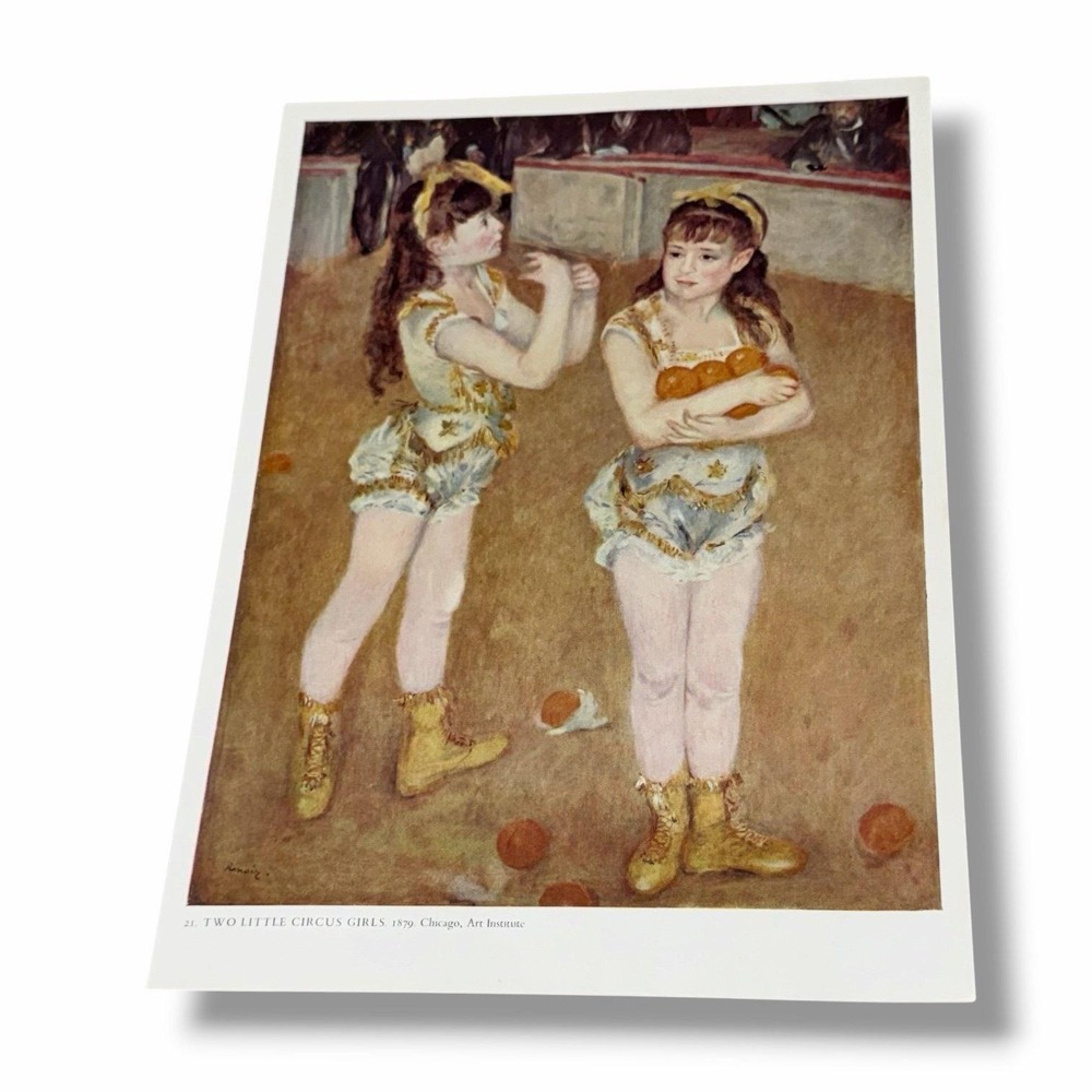 Vintage Art Book Plate Illustration Two Little Circus Girls Renoir AE
